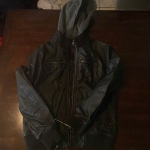 Boys black faux leather jacket